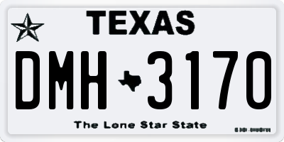 TX license plate DMH3170