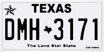 TX license plate DMH3171