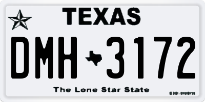 TX license plate DMH3172