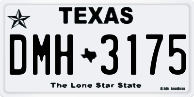 TX license plate DMH3175