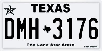 TX license plate DMH3176