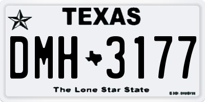 TX license plate DMH3177