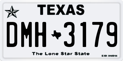 TX license plate DMH3179