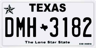 TX license plate DMH3182