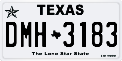 TX license plate DMH3183