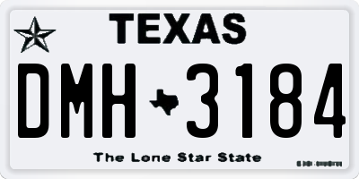 TX license plate DMH3184