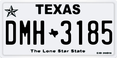 TX license plate DMH3185