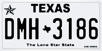 TX license plate DMH3186