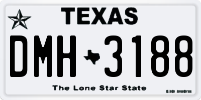 TX license plate DMH3188