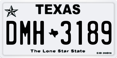 TX license plate DMH3189