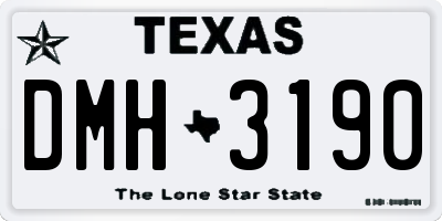 TX license plate DMH3190