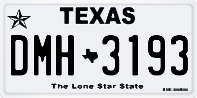 TX license plate DMH3193