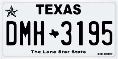 TX license plate DMH3195