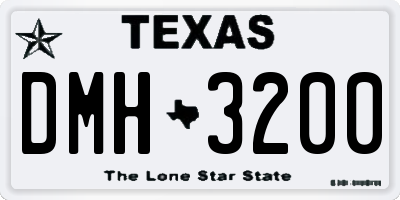 TX license plate DMH3200