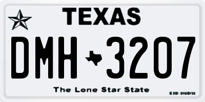 TX license plate DMH3207