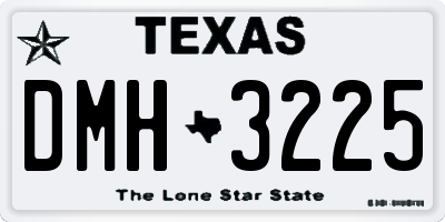 TX license plate DMH3225
