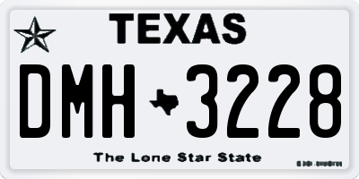 TX license plate DMH3228