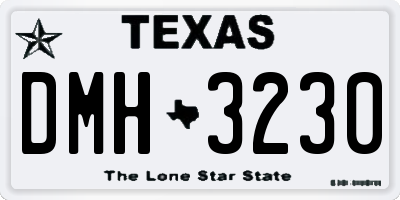 TX license plate DMH3230