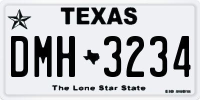 TX license plate DMH3234