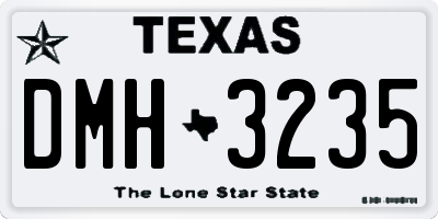 TX license plate DMH3235