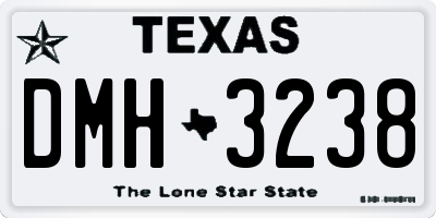TX license plate DMH3238