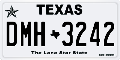 TX license plate DMH3242