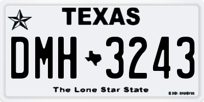 TX license plate DMH3243