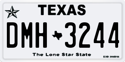 TX license plate DMH3244