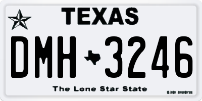 TX license plate DMH3246