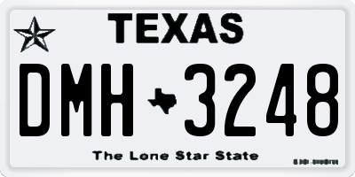 TX license plate DMH3248