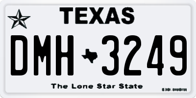 TX license plate DMH3249