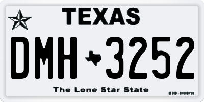 TX license plate DMH3252