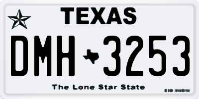 TX license plate DMH3253