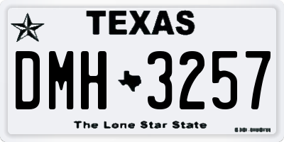 TX license plate DMH3257