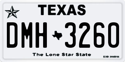 TX license plate DMH3260