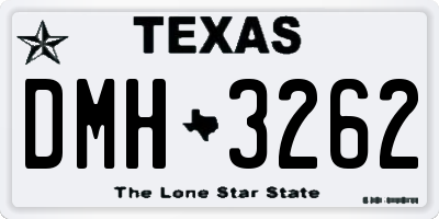 TX license plate DMH3262