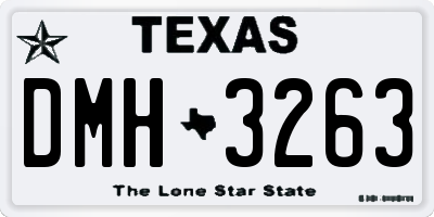 TX license plate DMH3263