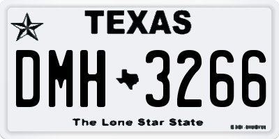 TX license plate DMH3266