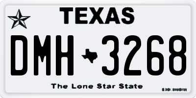 TX license plate DMH3268