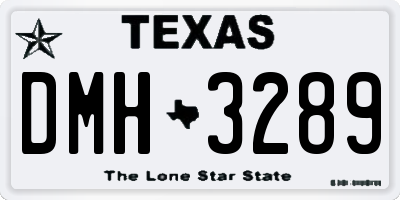 TX license plate DMH3289