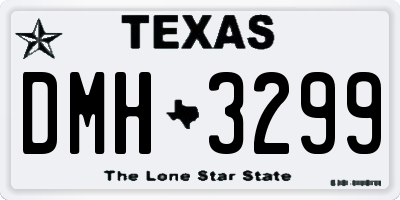 TX license plate DMH3299