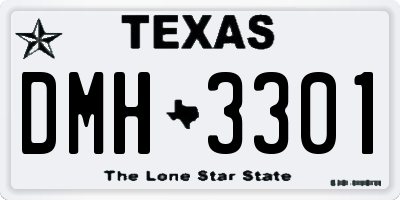 TX license plate DMH3301