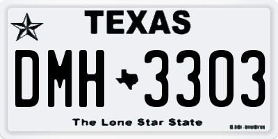 TX license plate DMH3303