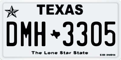 TX license plate DMH3305