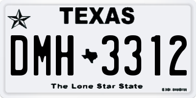 TX license plate DMH3312