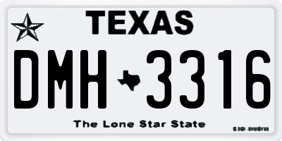 TX license plate DMH3316