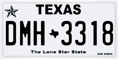 TX license plate DMH3318