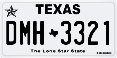 TX license plate DMH3321