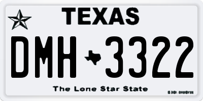 TX license plate DMH3322