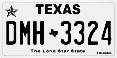 TX license plate DMH3324